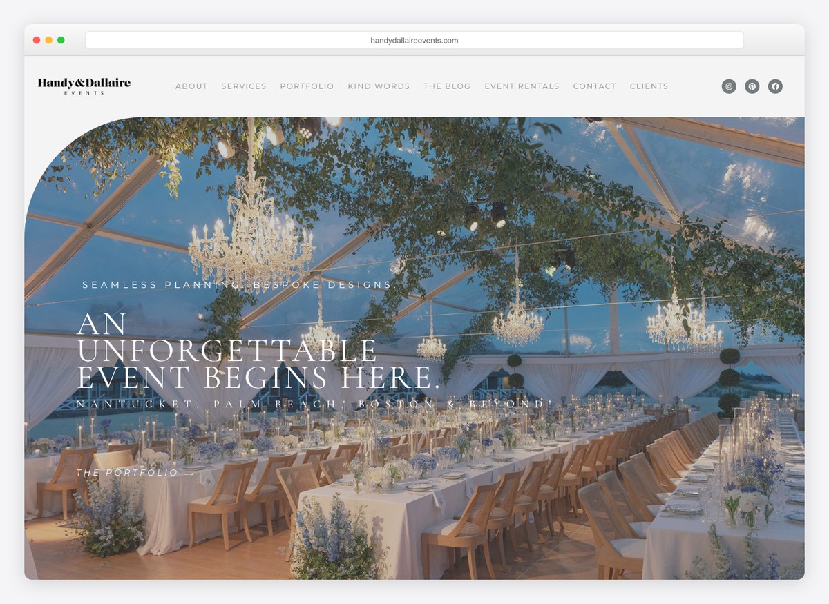 Handy & Dallaire Events event website homepage