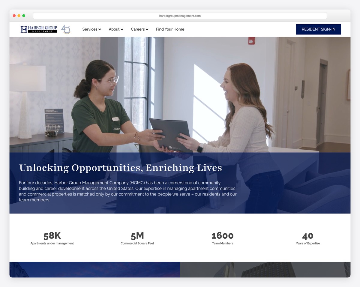 harbor group management website example