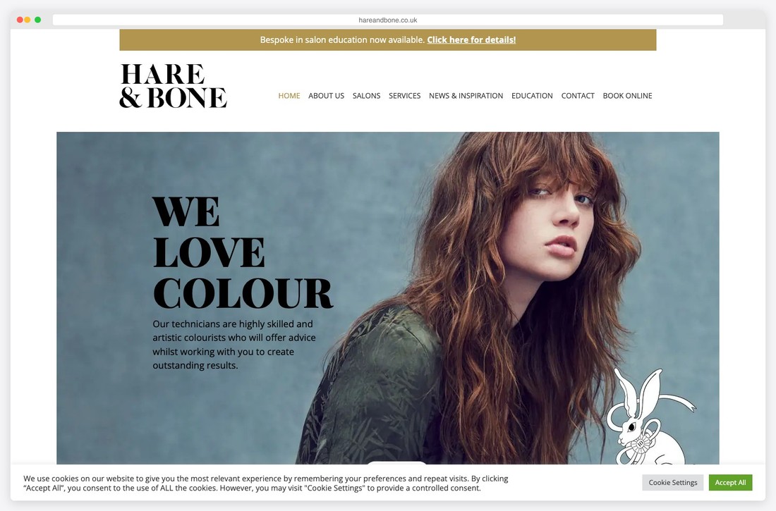 hare & bone website example