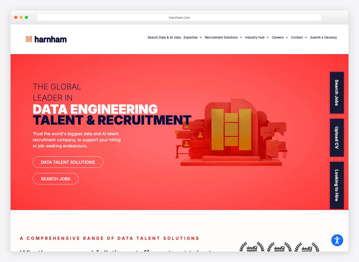 Harnham recruitment website homepage