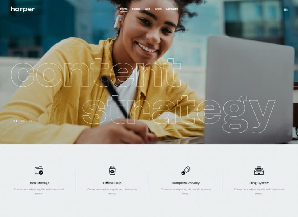 Harper | Copywriter & Marketing Specialist WordPress Theme
