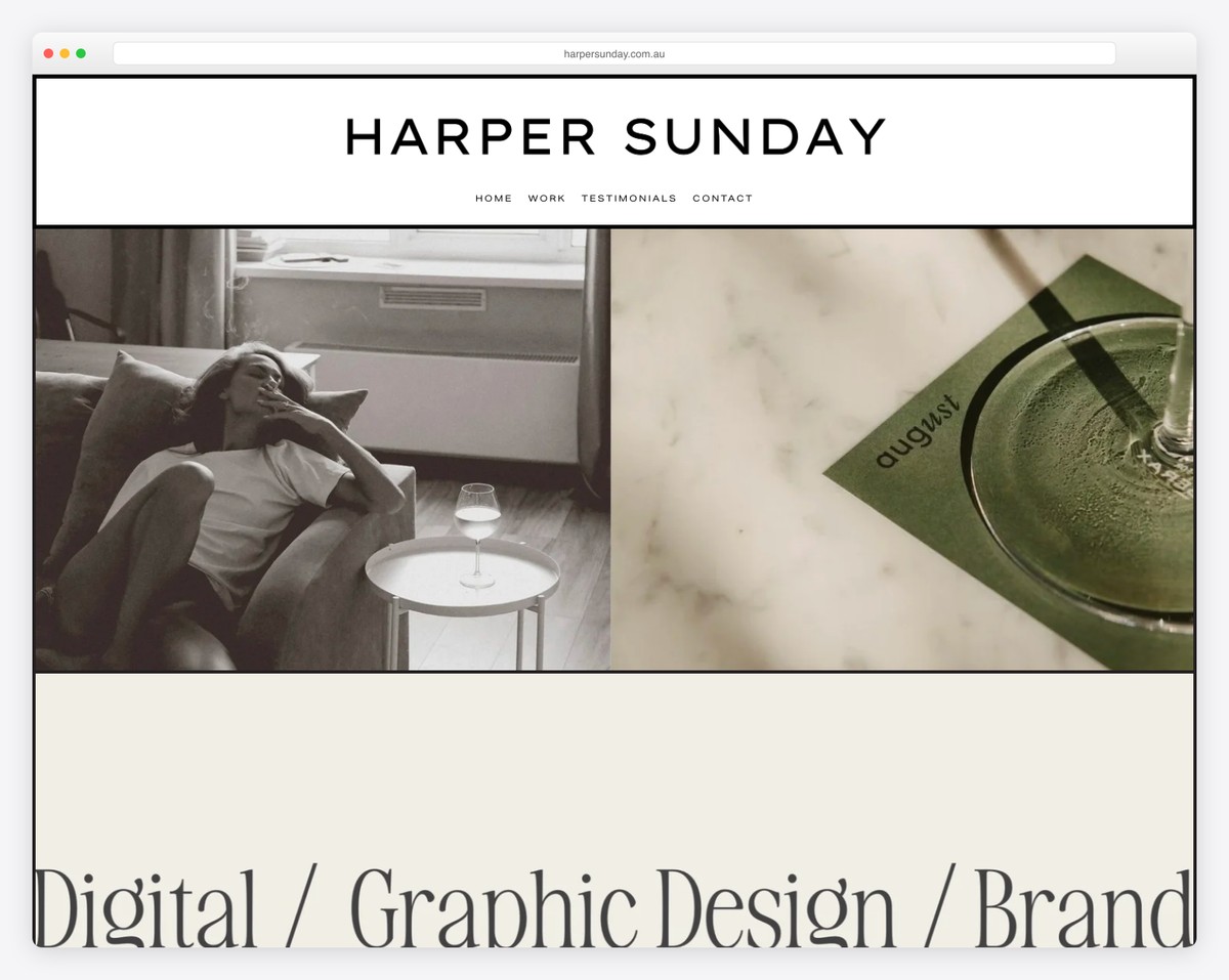 harper sunday website example
