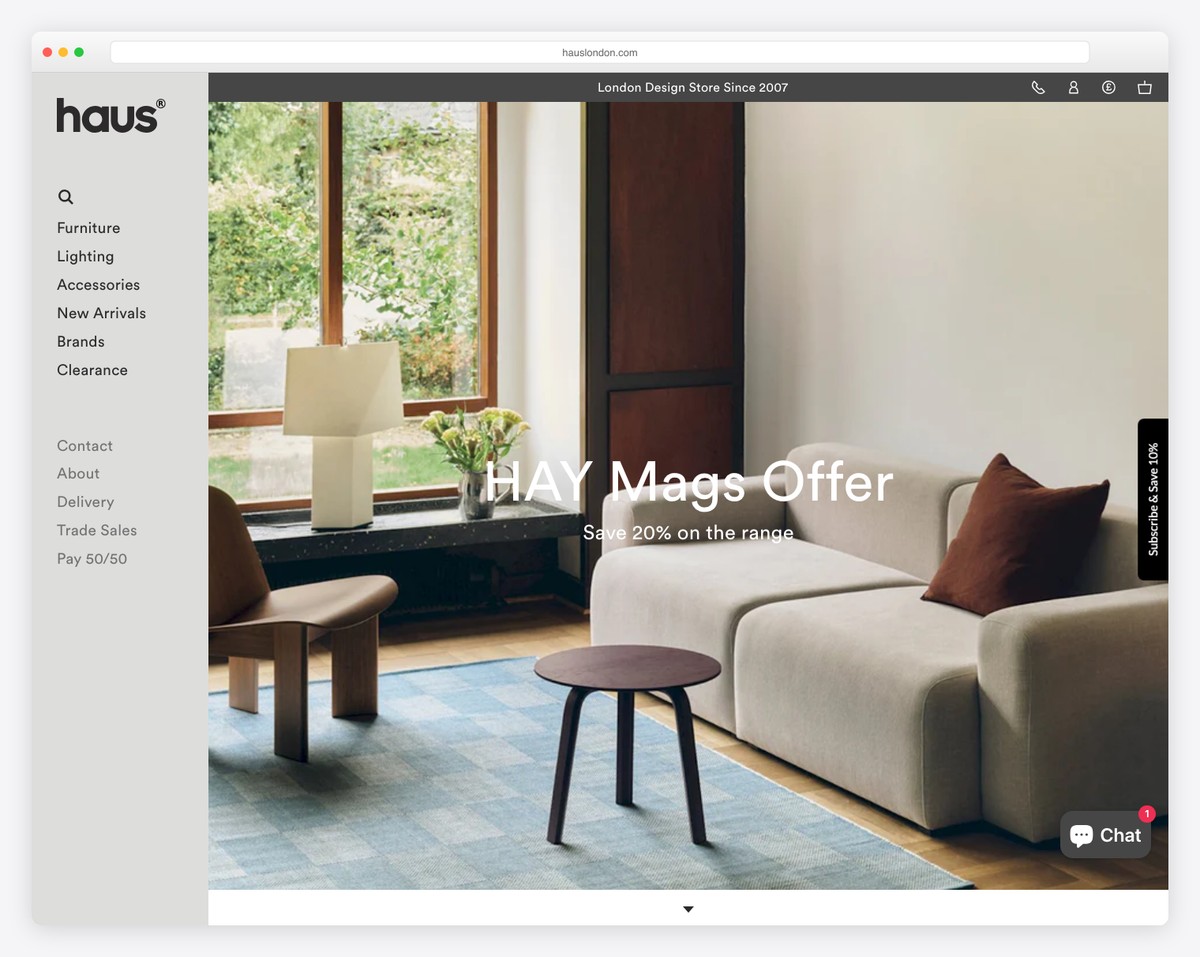 haus shopify website