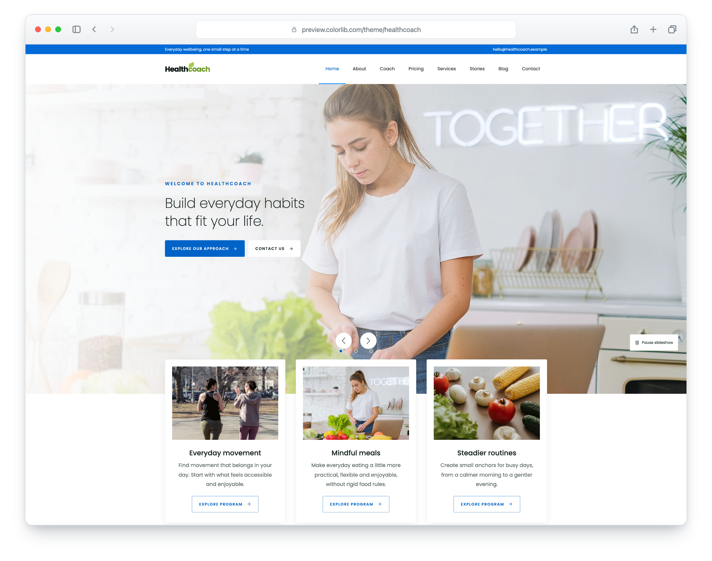 Healthcoach website template