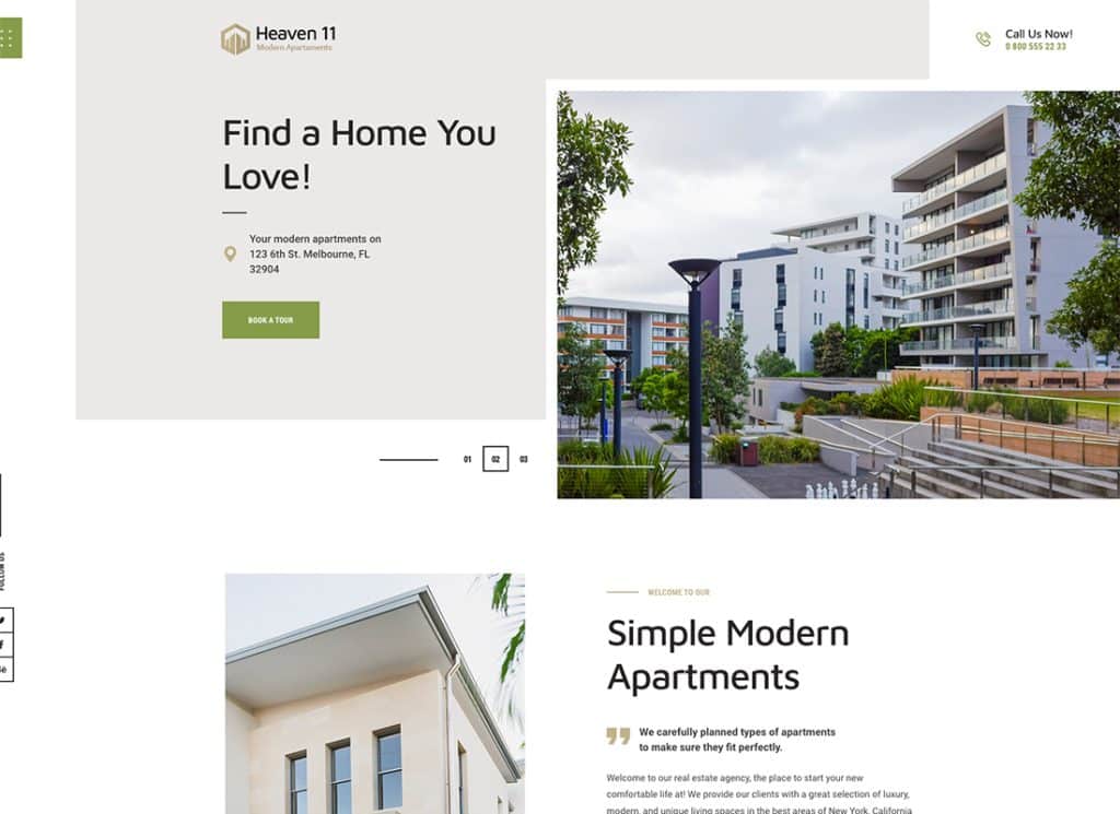 Heaven11 - Property & Apartment Real Estate WordPress Theme