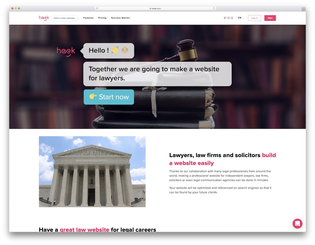heek website builder for lawyers