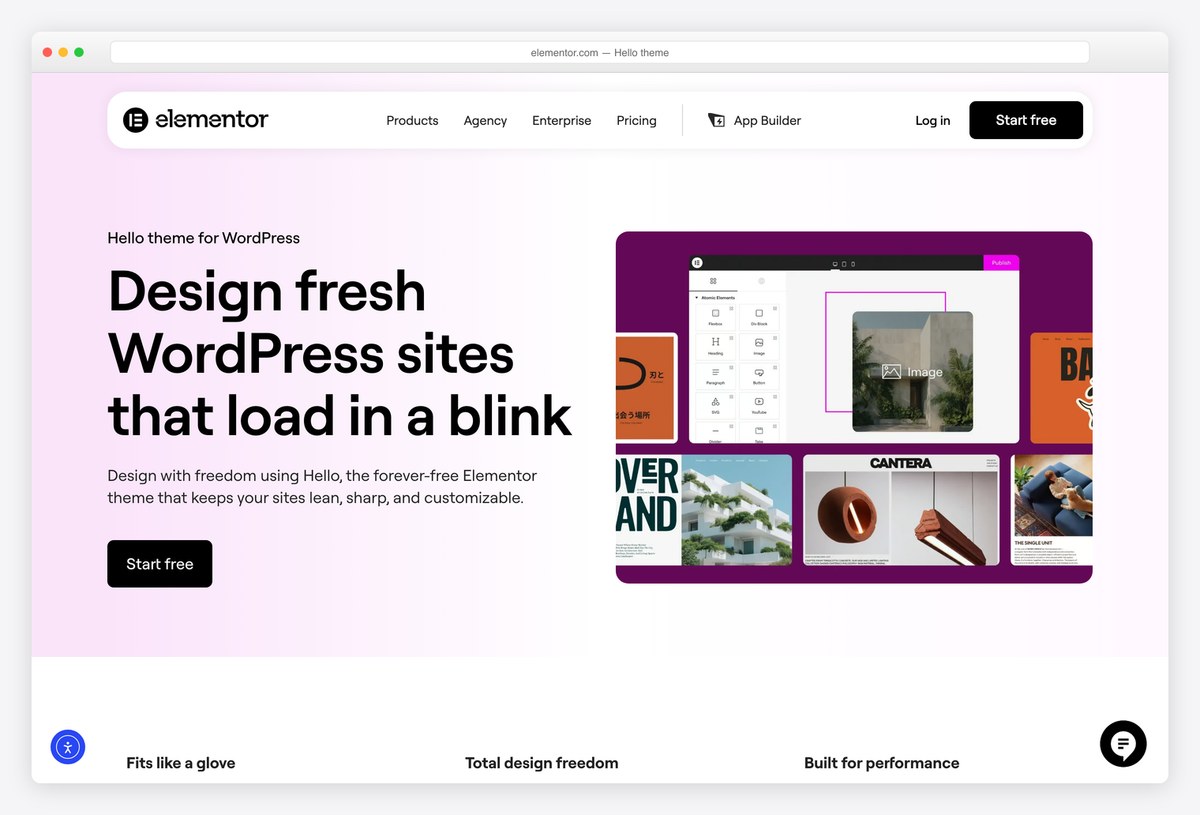 Hello Elementor blank canvas WordPress theme