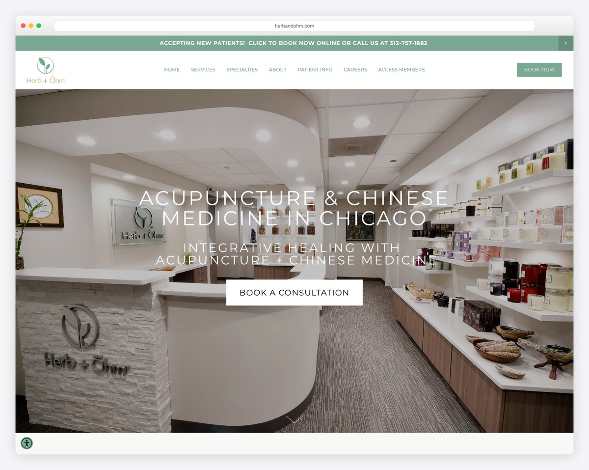 herb + ohm website example