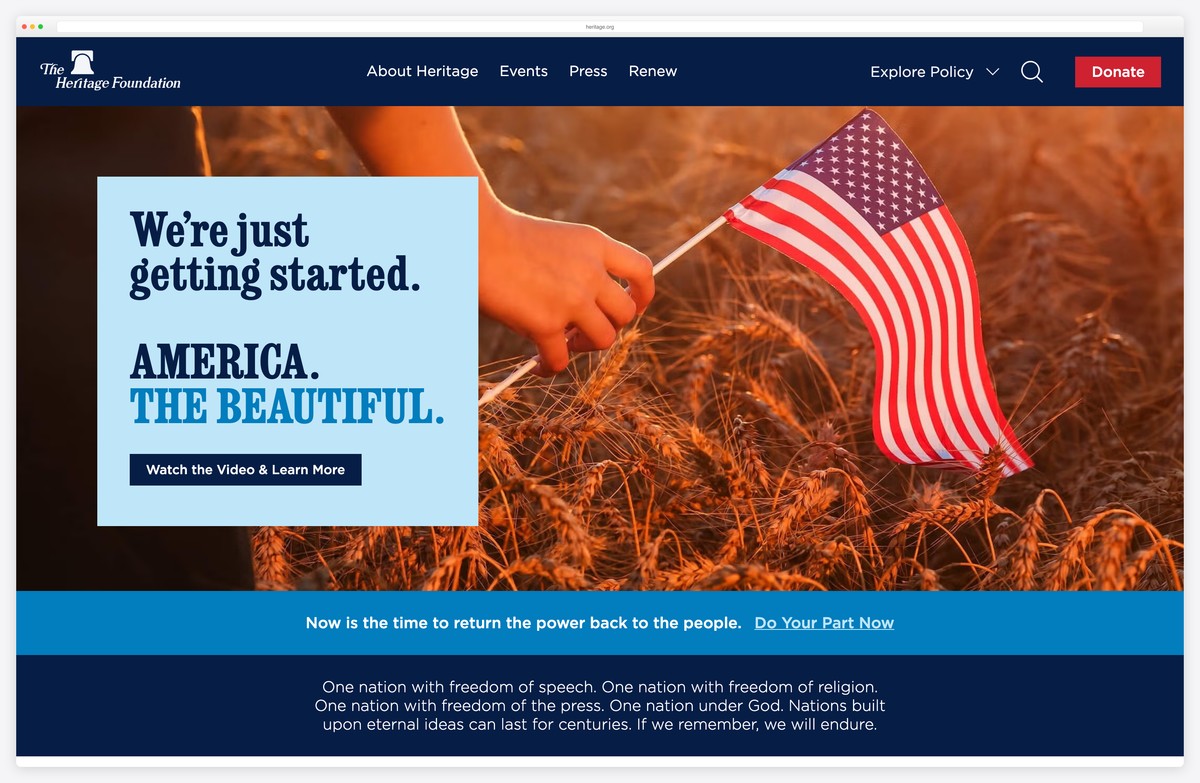 heritage foundation conservative think tank website example