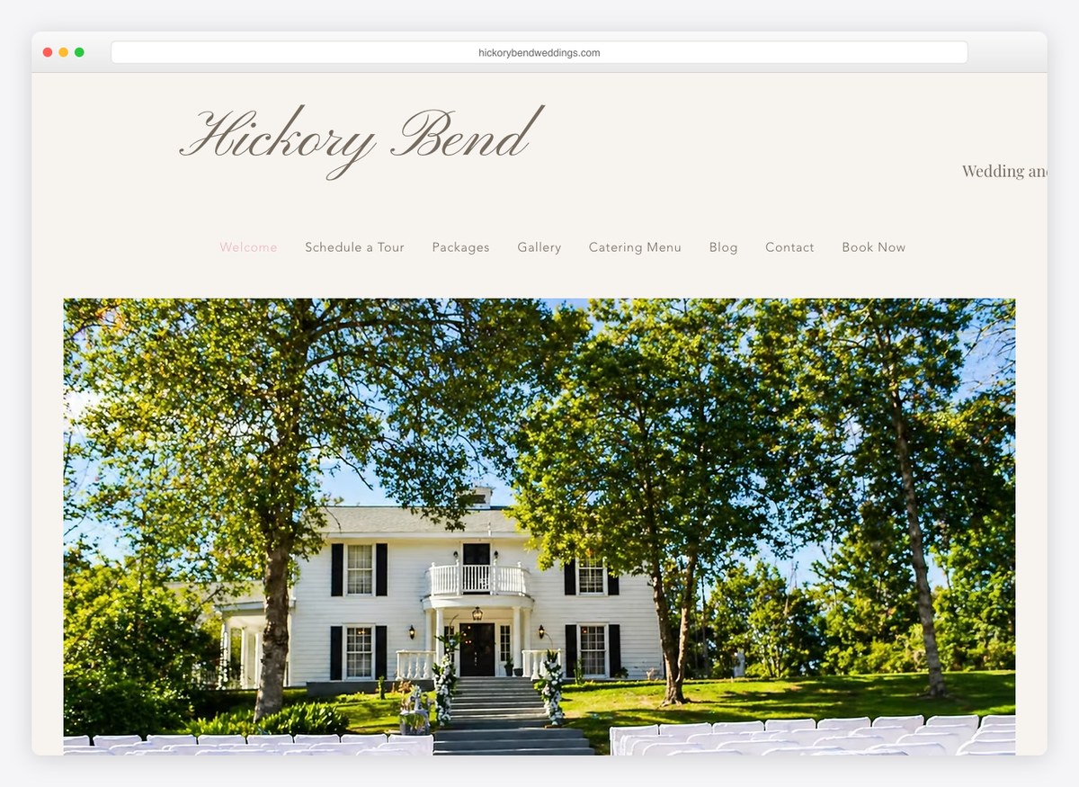Hickory Bend event website homepage