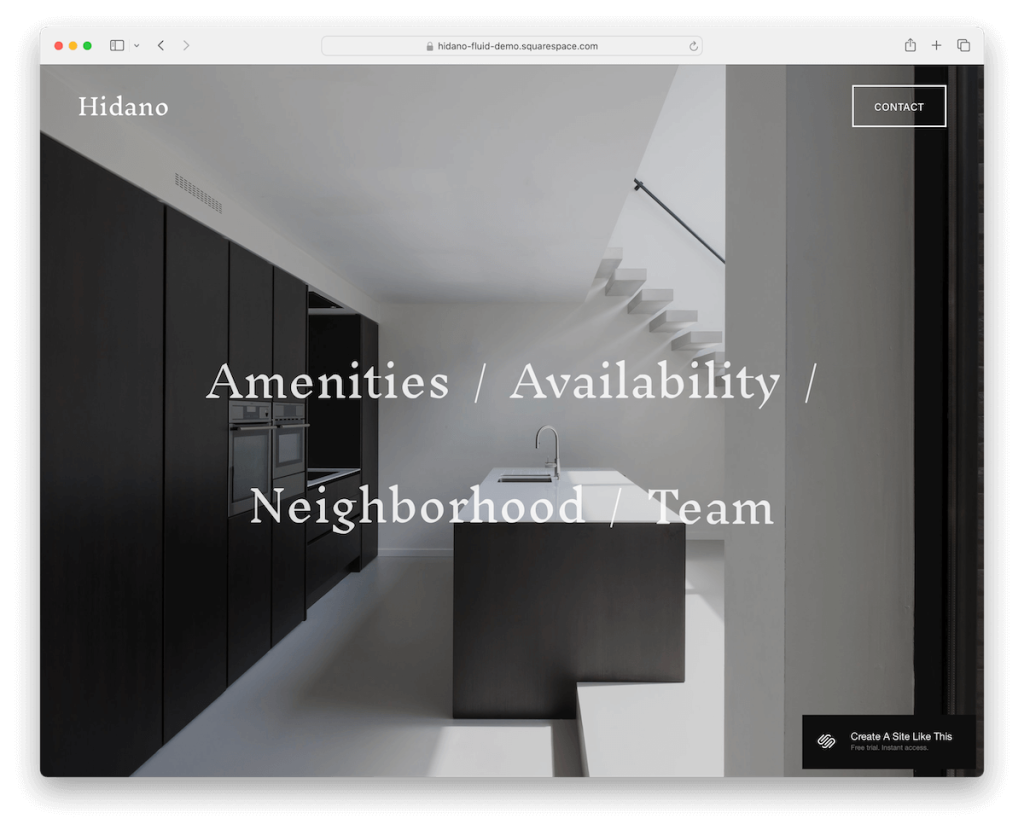 hidano squarespace vacation rental template