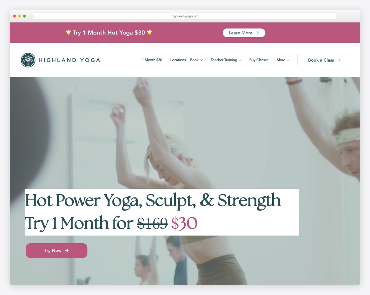 highland yoga website