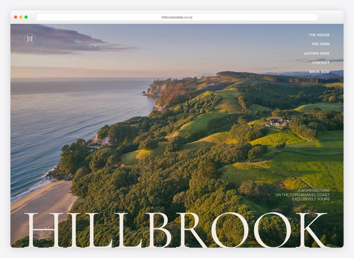Hillbrook Estate event website homepage