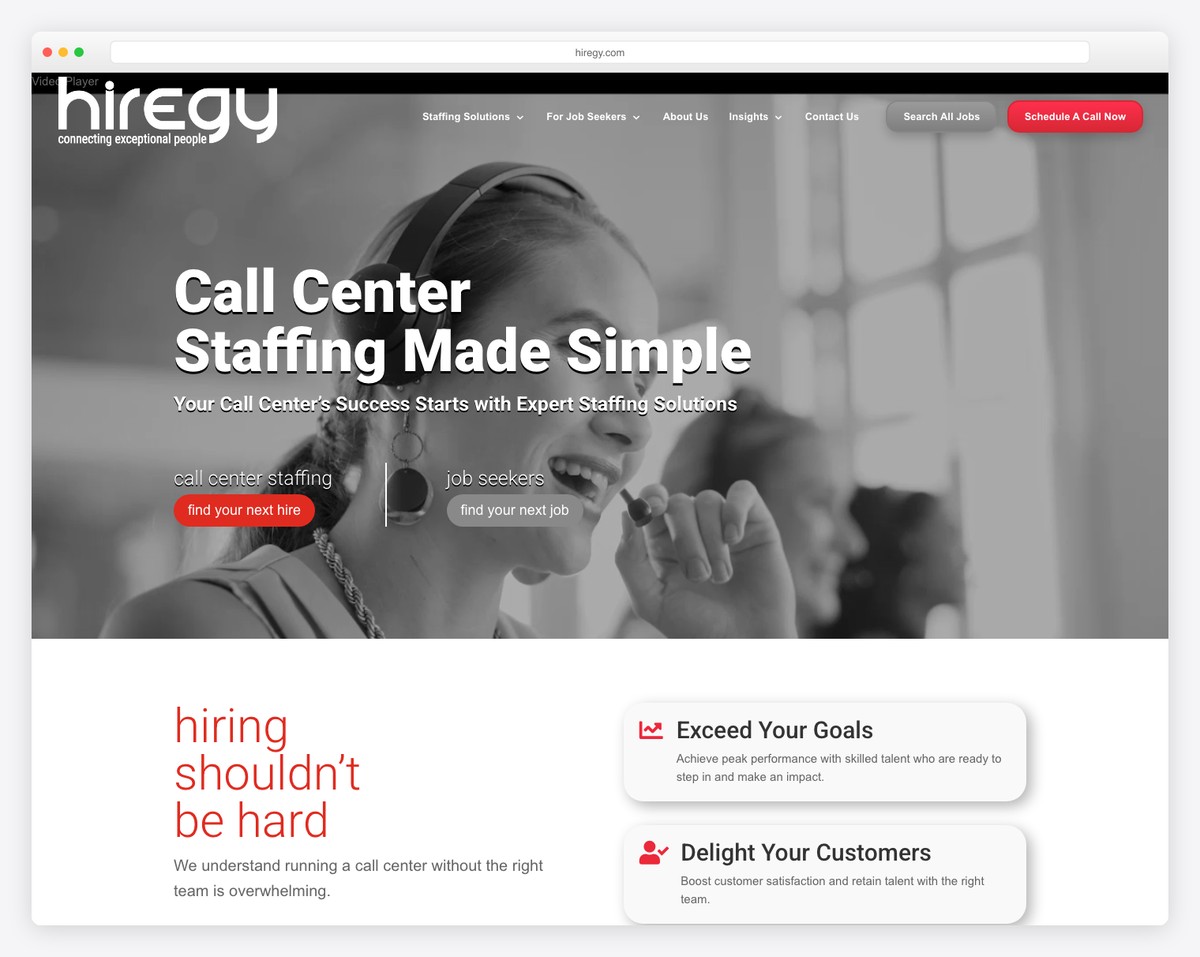 hiregy website example