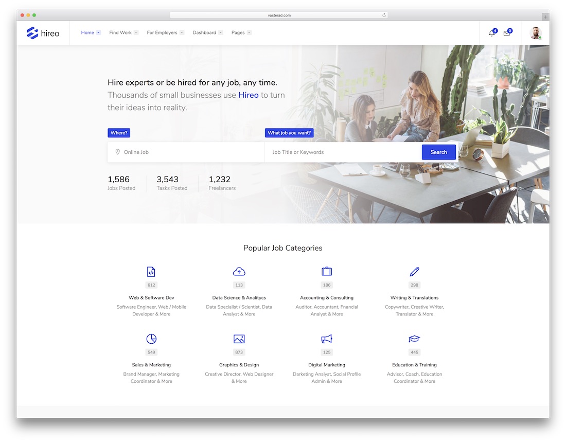 hireo-bootstrap social network template