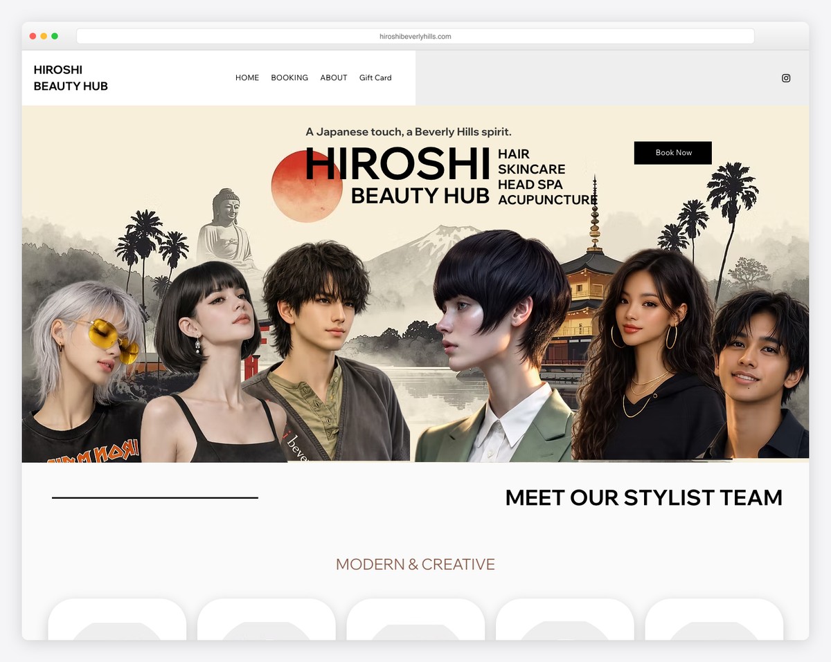 hiroshi beverly hills website example
