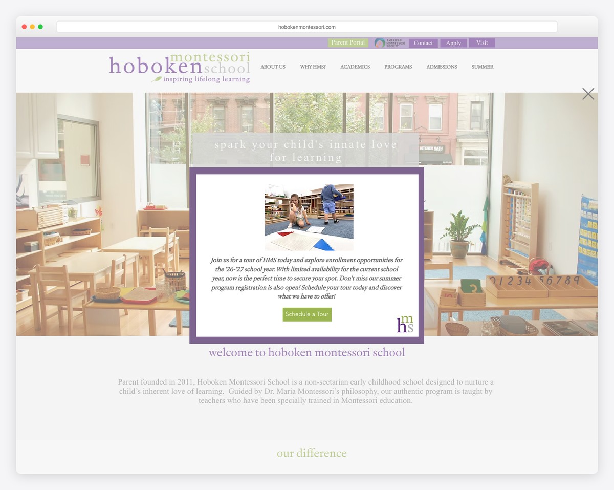 hoboken montessori school website example