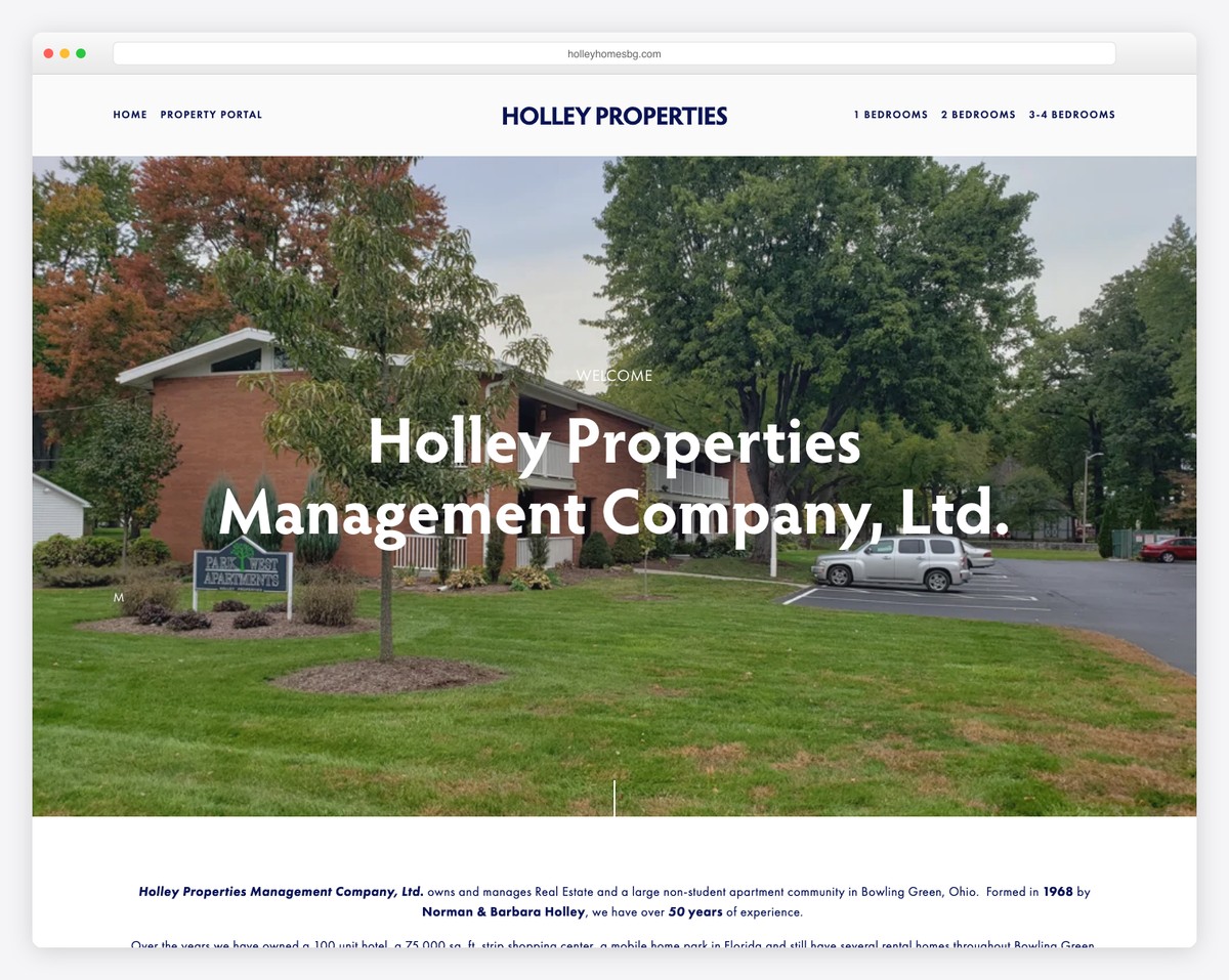 holley properties website example