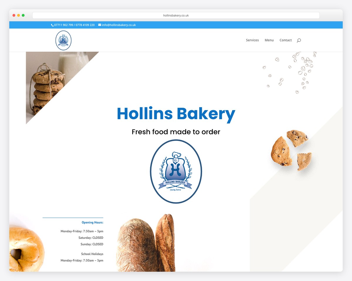 hollins bakery website example