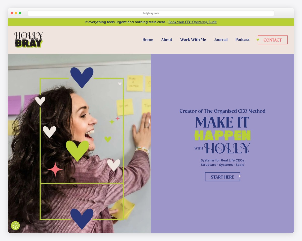 holly bray website example