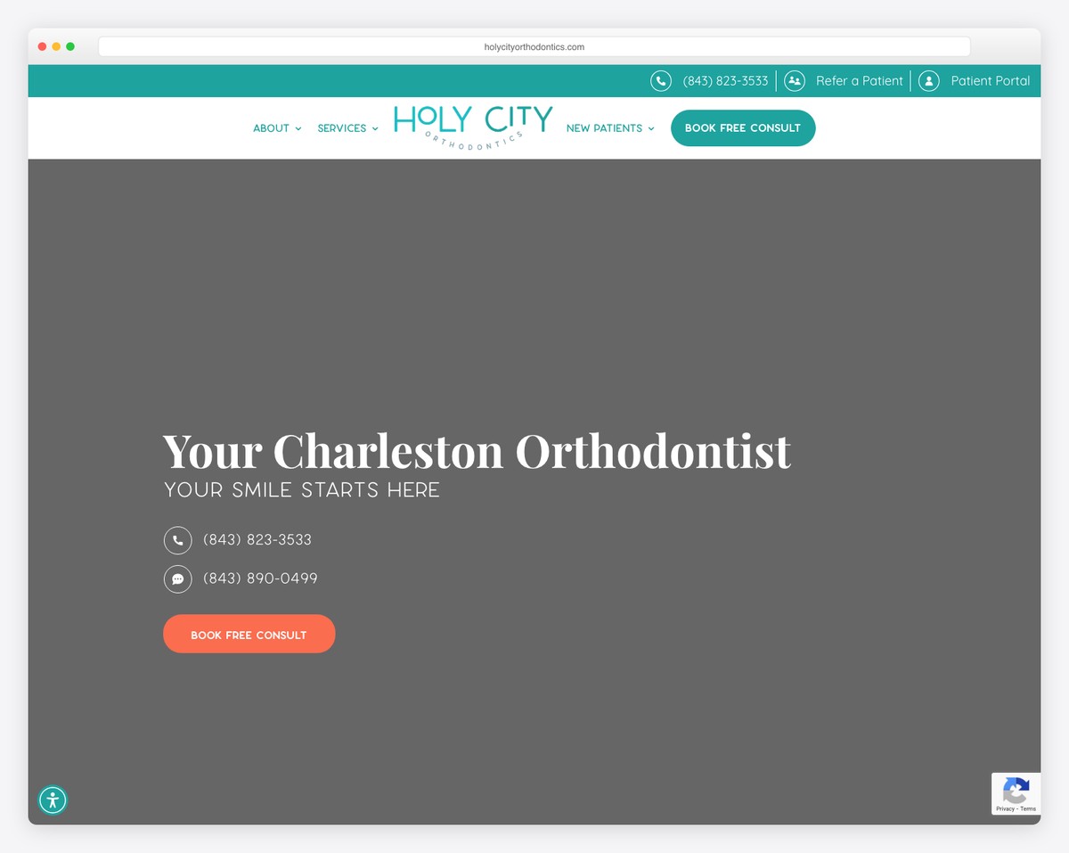 holy city orthodontics website example