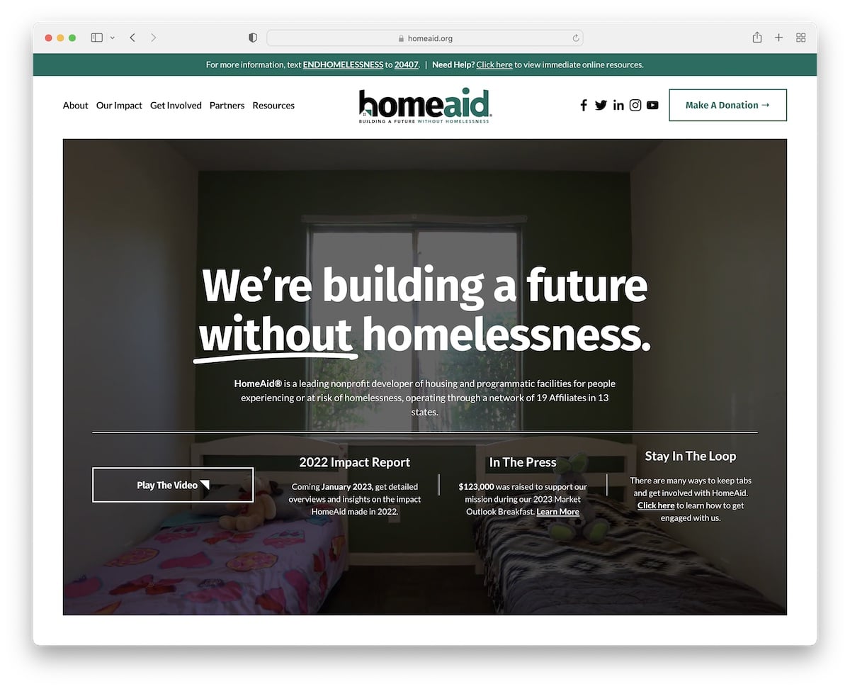 homeaid nonprofit website