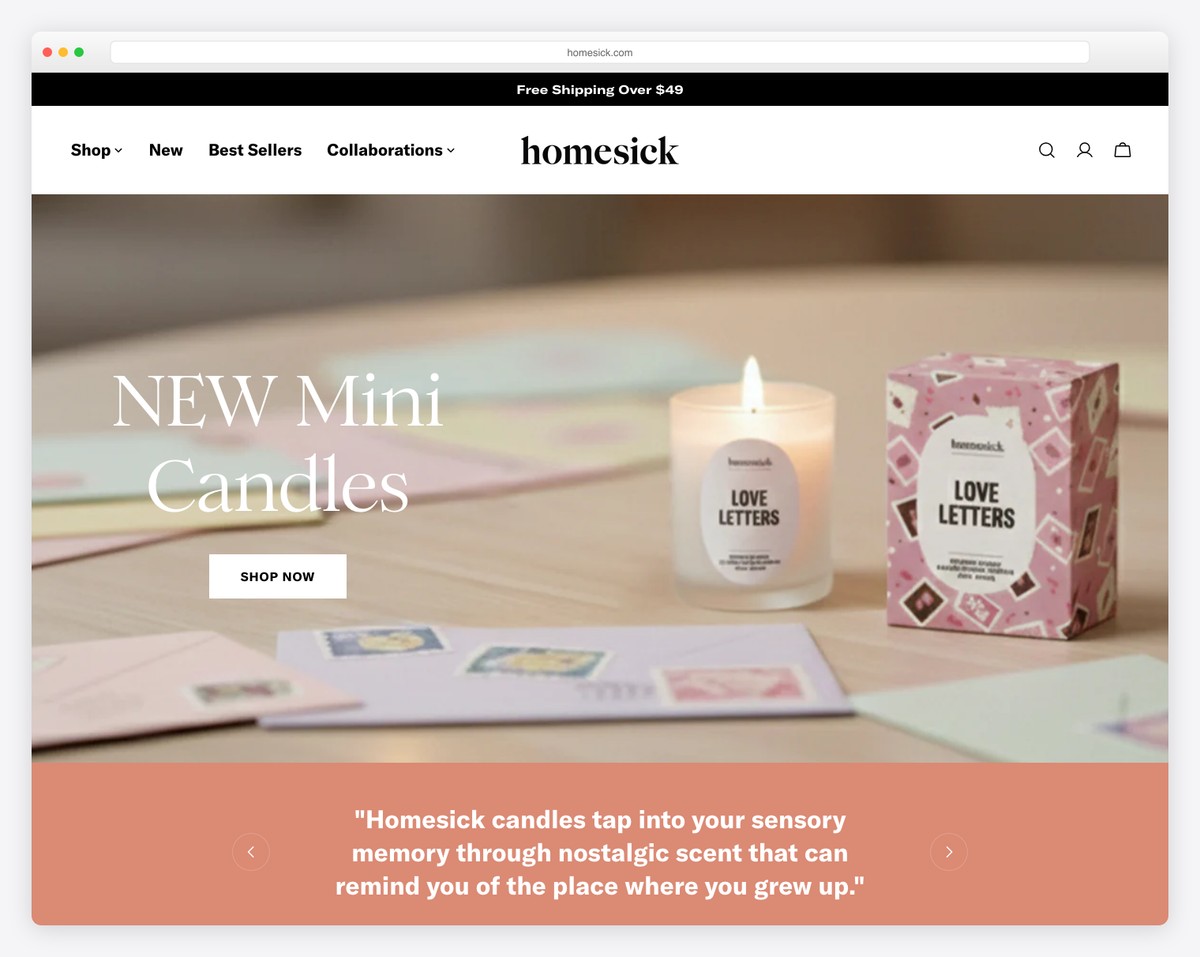 homesick website example