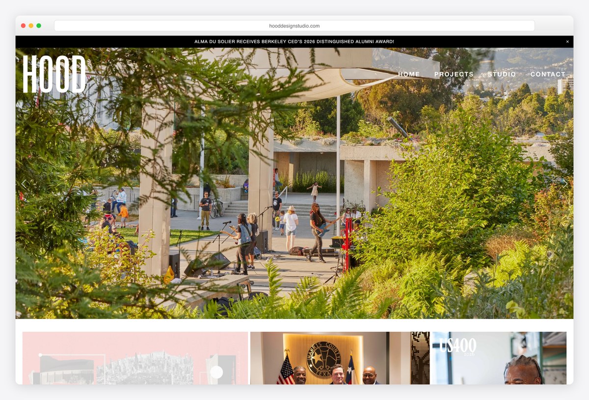 Hood Design Studio (Walter Hood) landscape architecture portfolio website