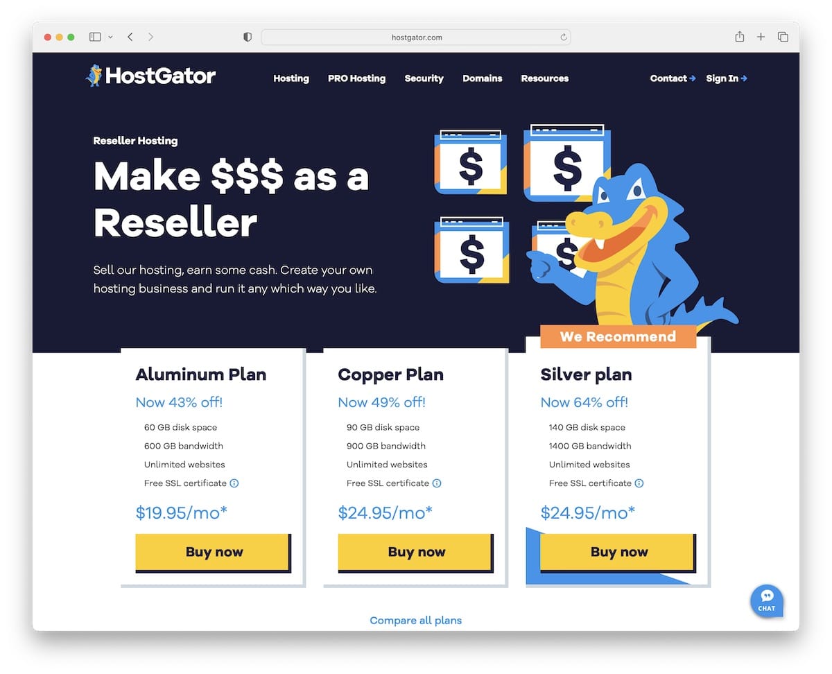 hostgator reseller hosting