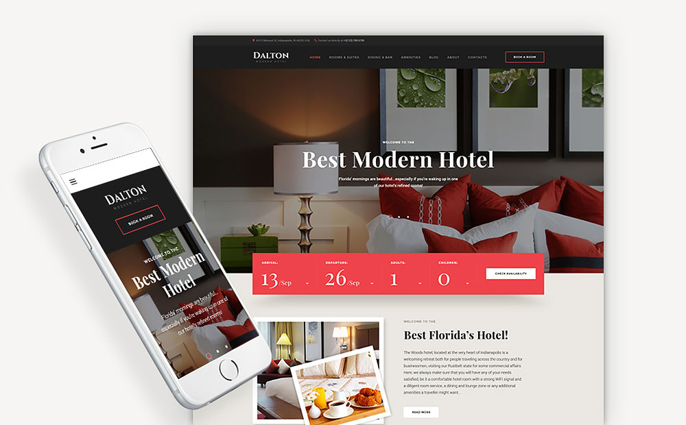 Modern Hotel WordPress Theme