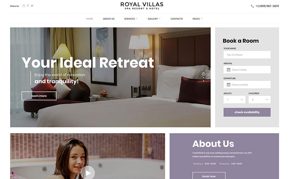 Resort Hotel Site Template
