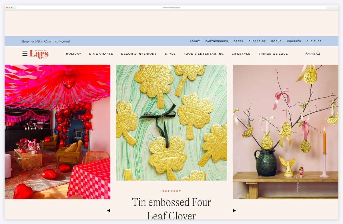 the house that lars built creative lifestyle blog example