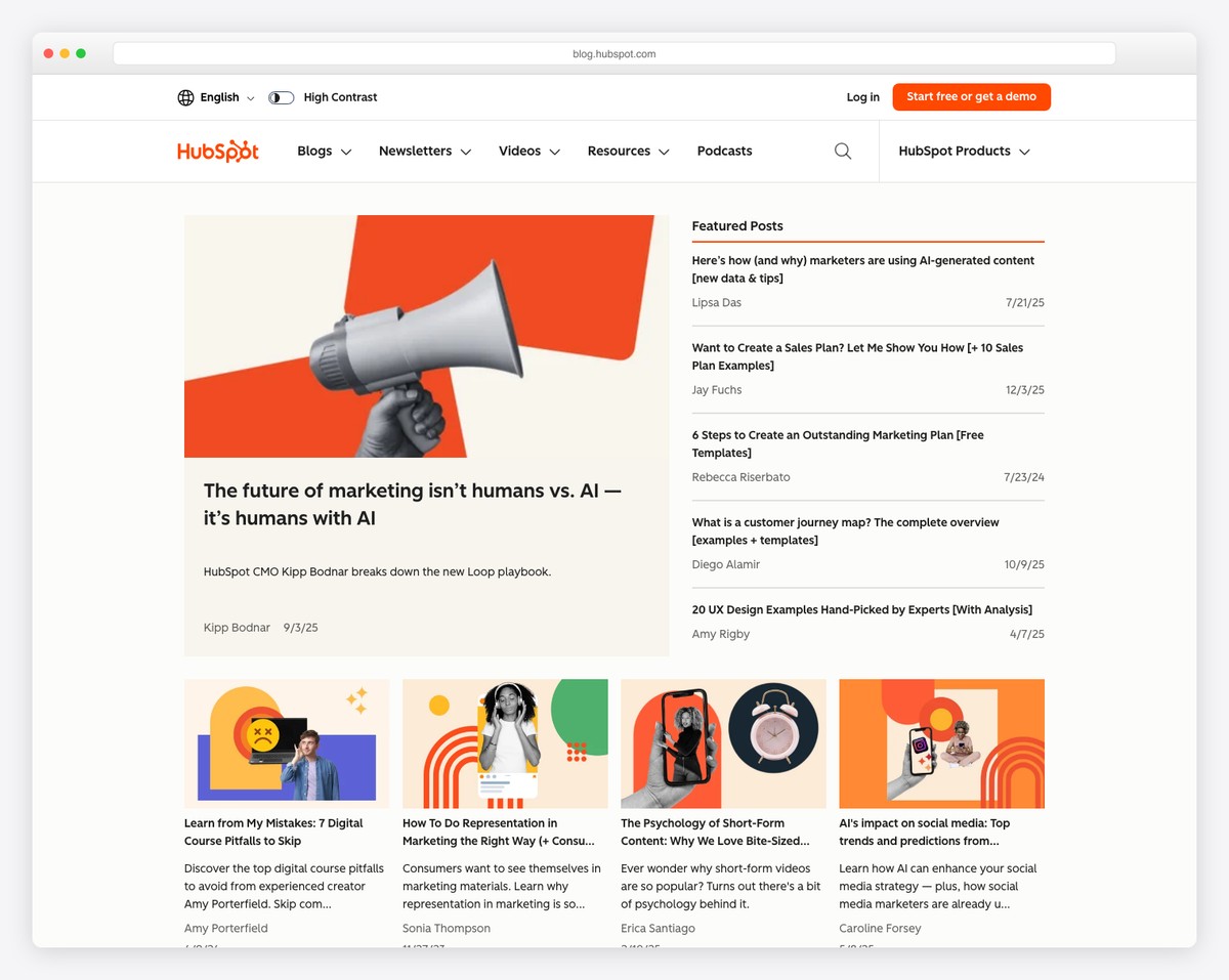 hubspot blog example