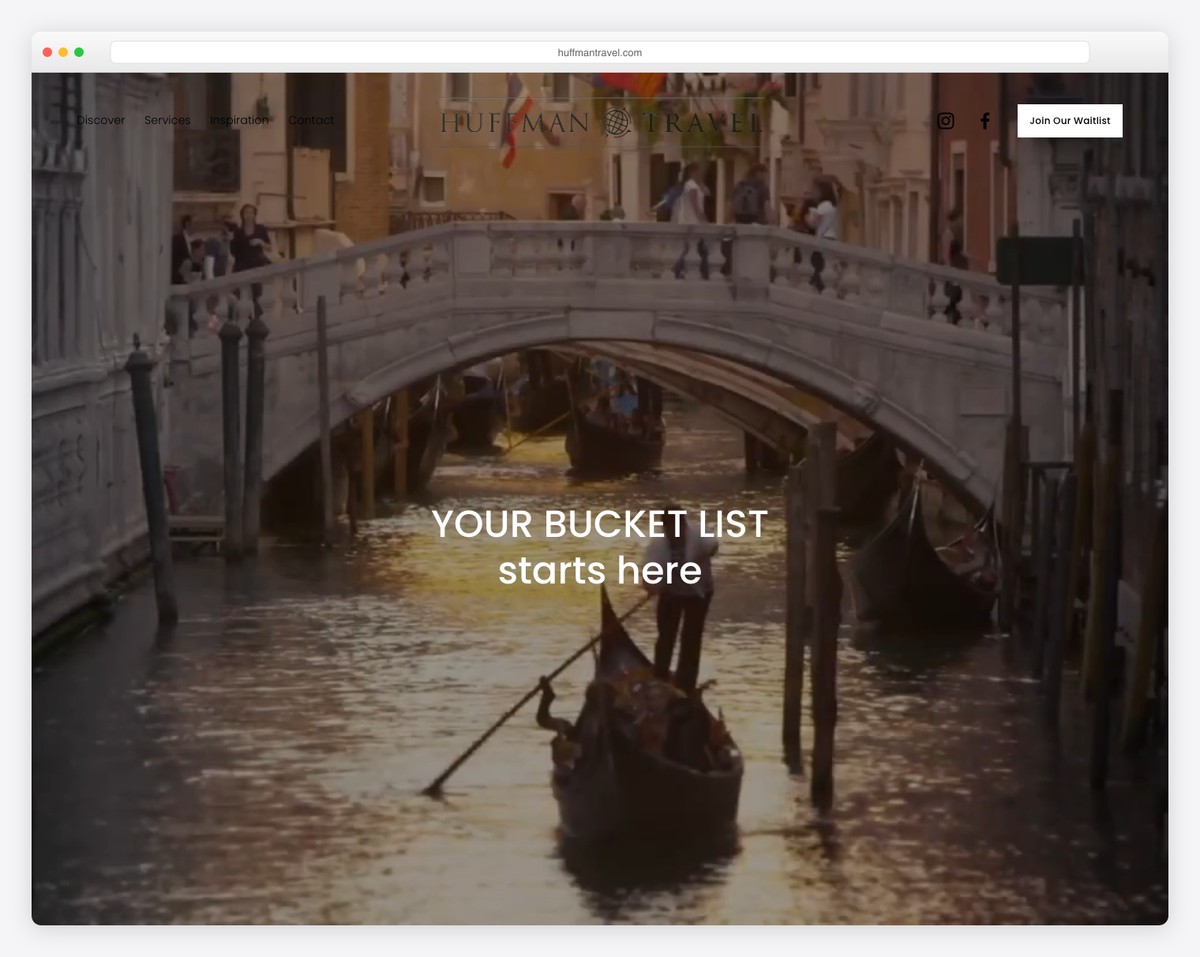 huffman travel website example