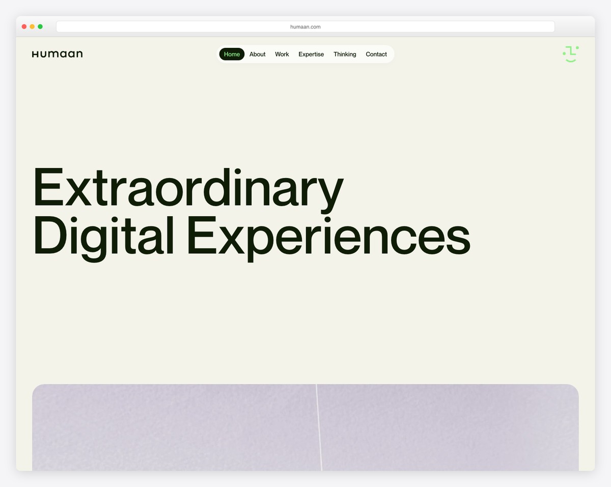 humaan website example