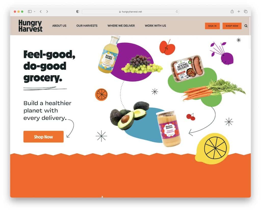 hungry harvest squarespace ecommerce example