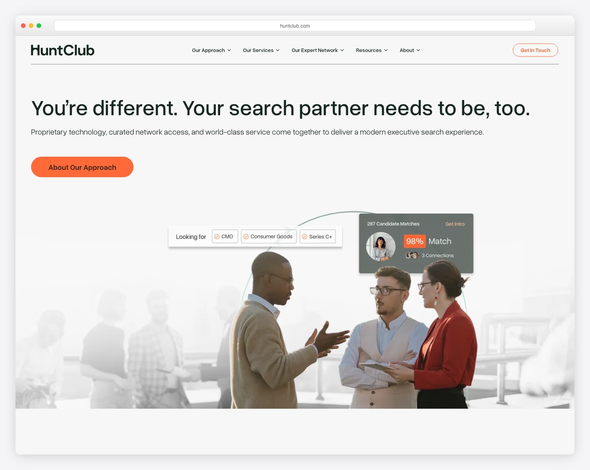 hunt club recruitment website example