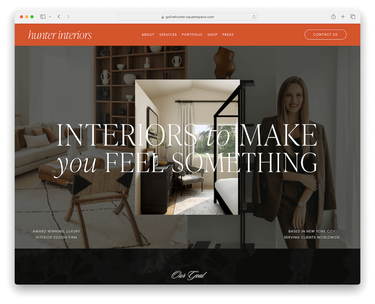 hunter squarespace architect template