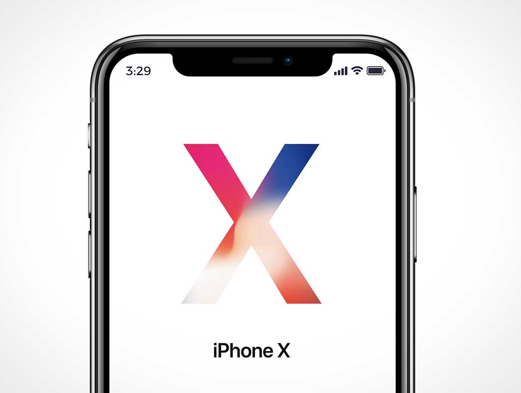 iPhone X Front OLED Display Notch PSD Mockup