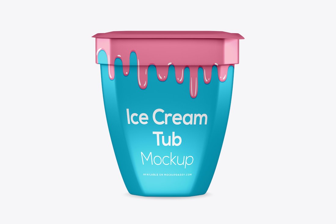 ice cream container psd mockup