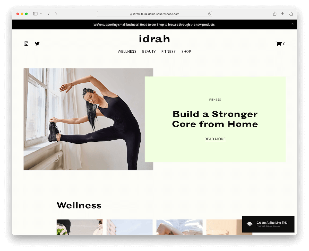 idrah - squarespace wellness template