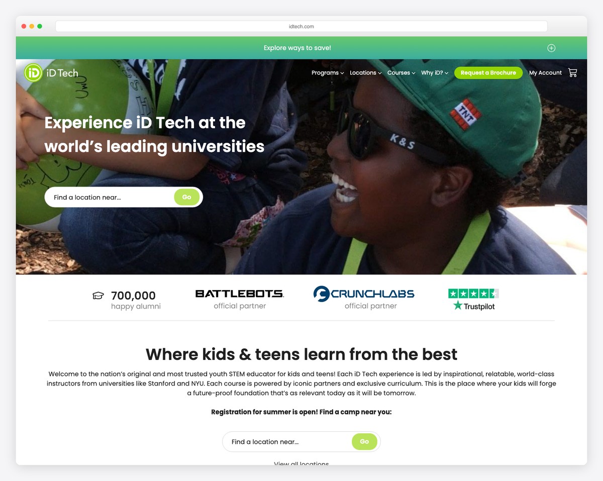 id tech website example