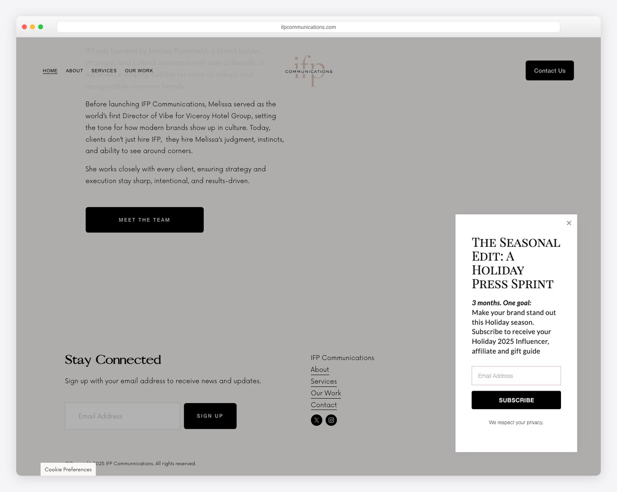 ifp communications website example