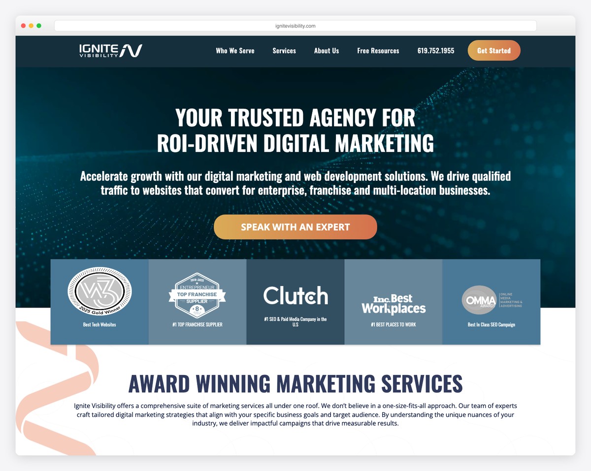 ignite visibility website example