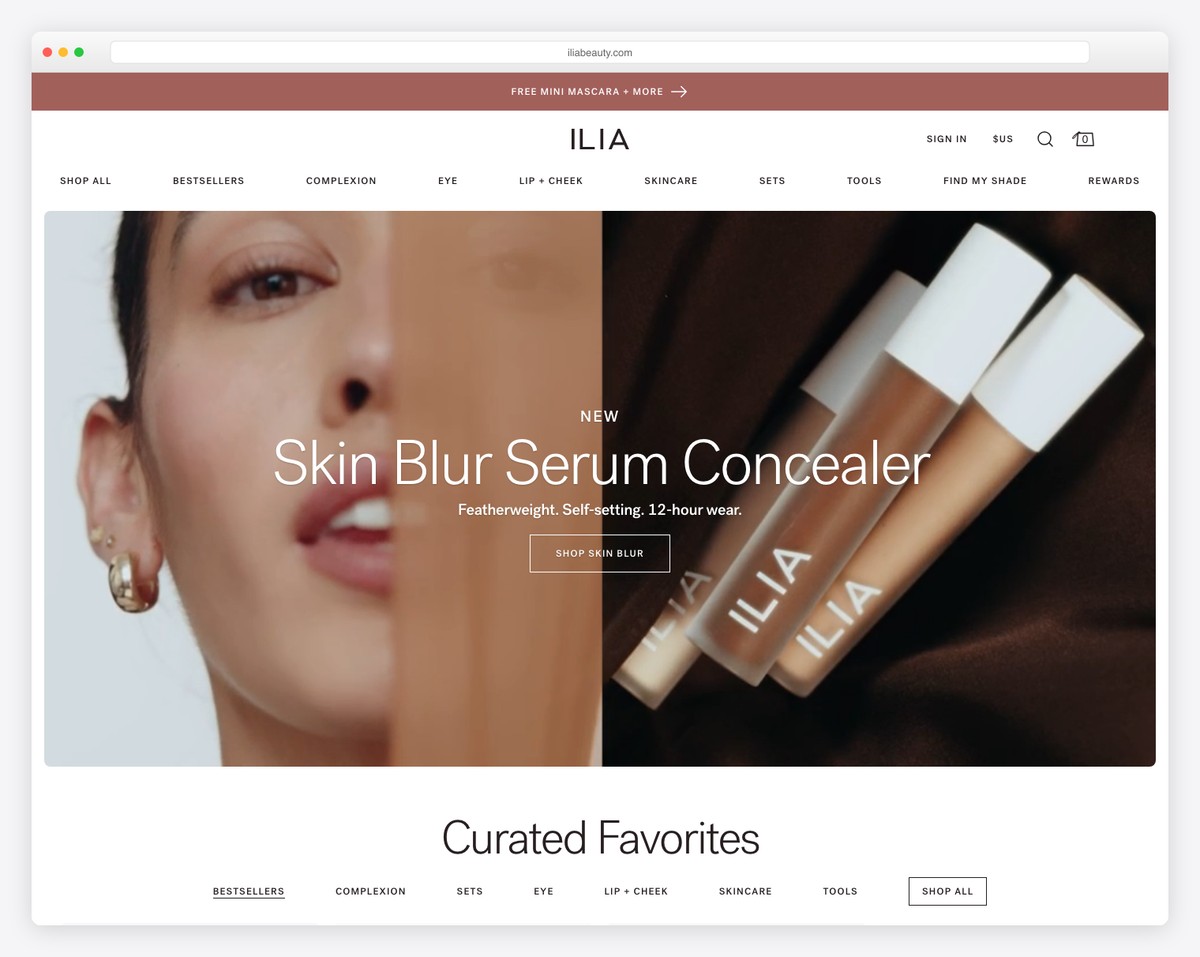 ILIA Beauty clean makeup website