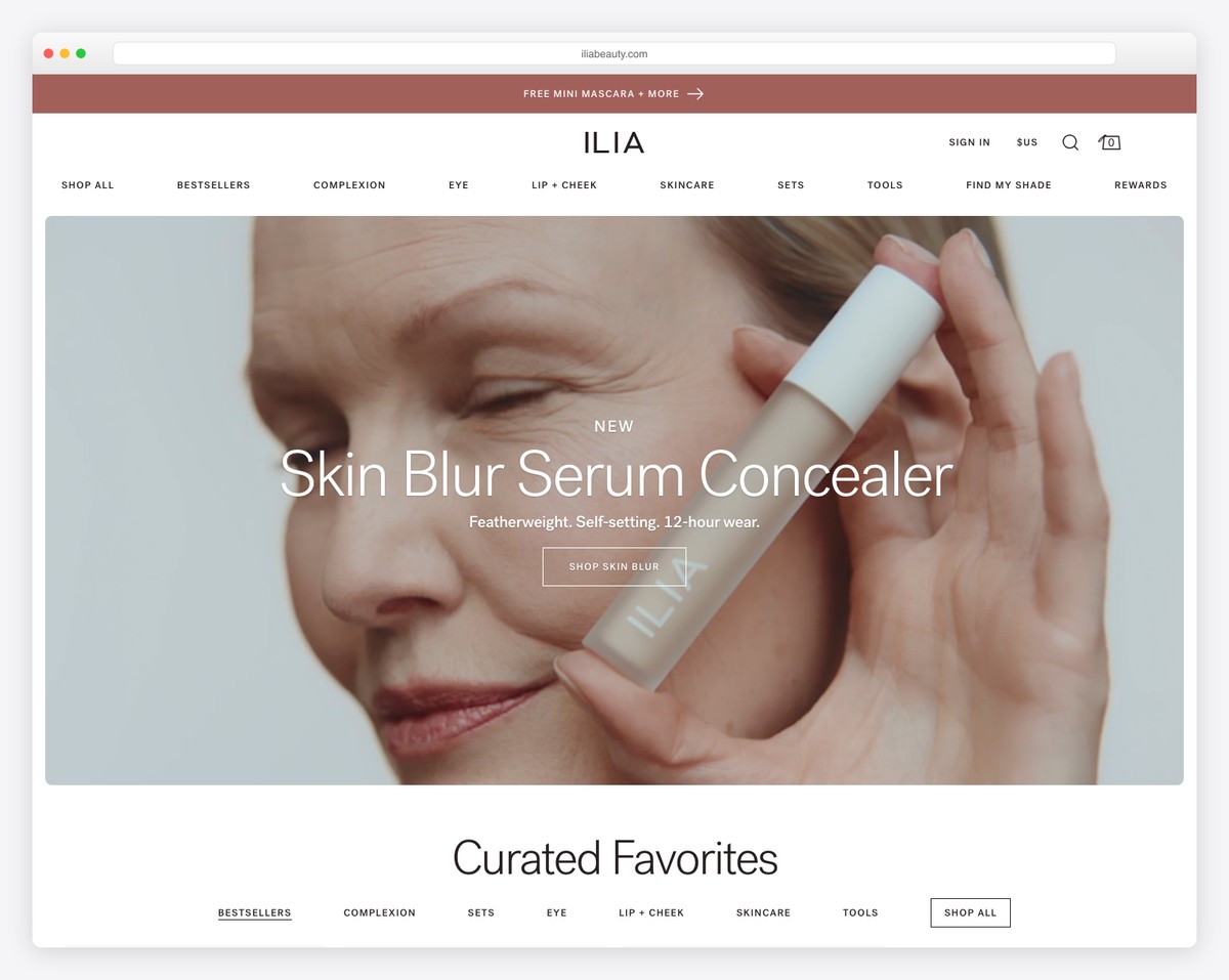 ilia beauty website example