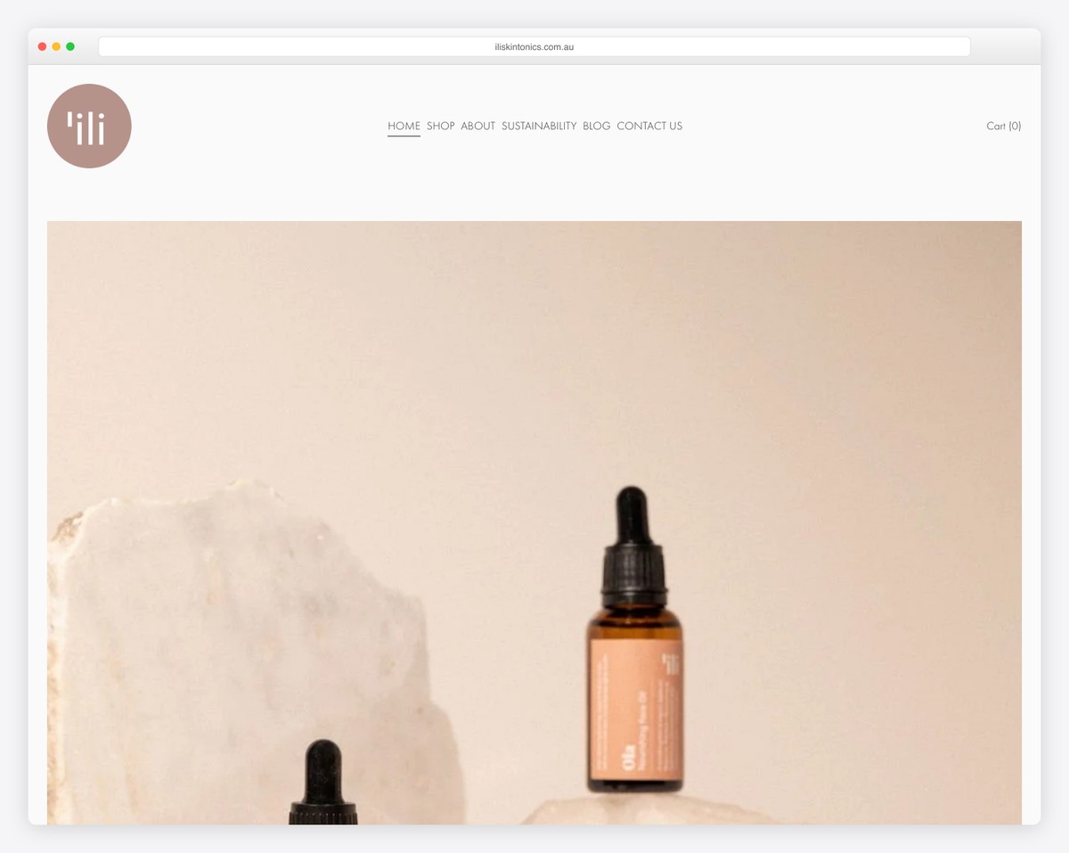 ili skin tonics website example
