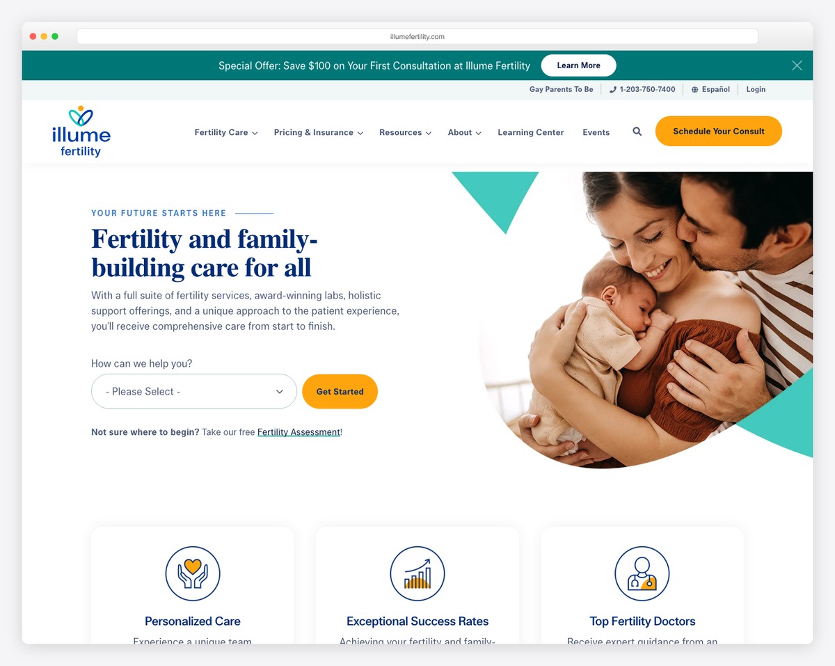 illume fertility website example