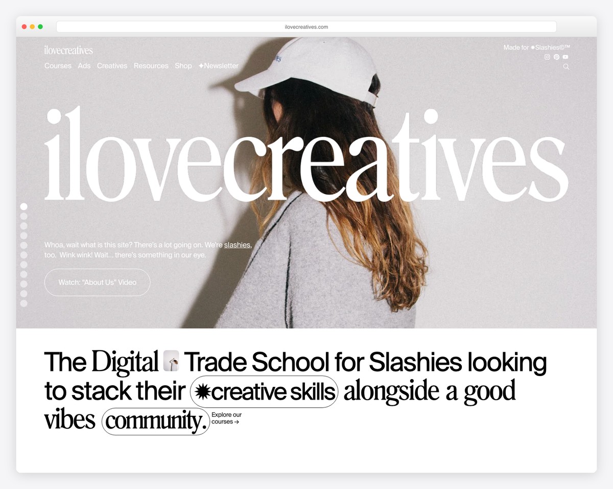 ilovecreatives website example
