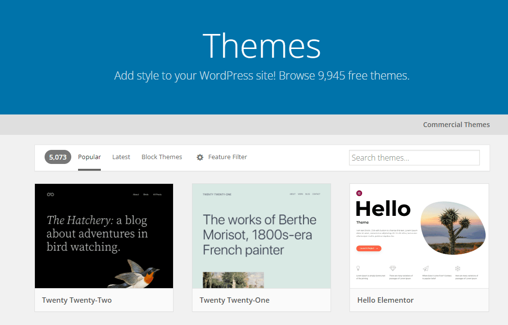 how many wordpress themes are there